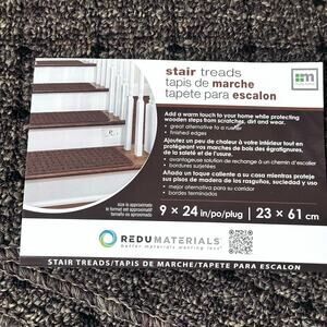 Stair non slip carpet rug 9" x 24" Multy Home SIX COUNT LOT NEW Neutral tread EC